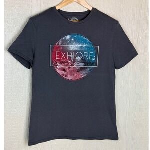 Fission Womens Explore Graphic T-Shirt Gray Large Short Sleeve Tee EUC